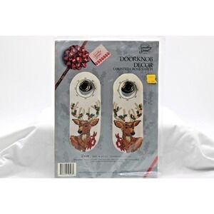 VTG Christmas Deer Cross Stitch Doorknob Decor NIP #50547 Something Special
